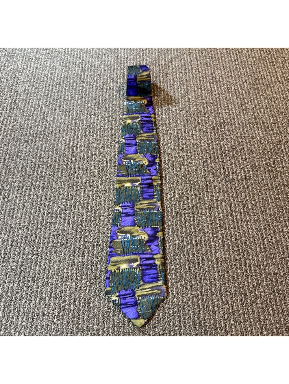 Jerome J. Garcia Vintage Wetlands I Collection Fourteen Silk Tie Retro Abstract